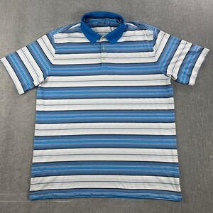 Nike‎ Men X-Large Blue Striped Golf Polo Tour Performance Dri-FIT Shirt